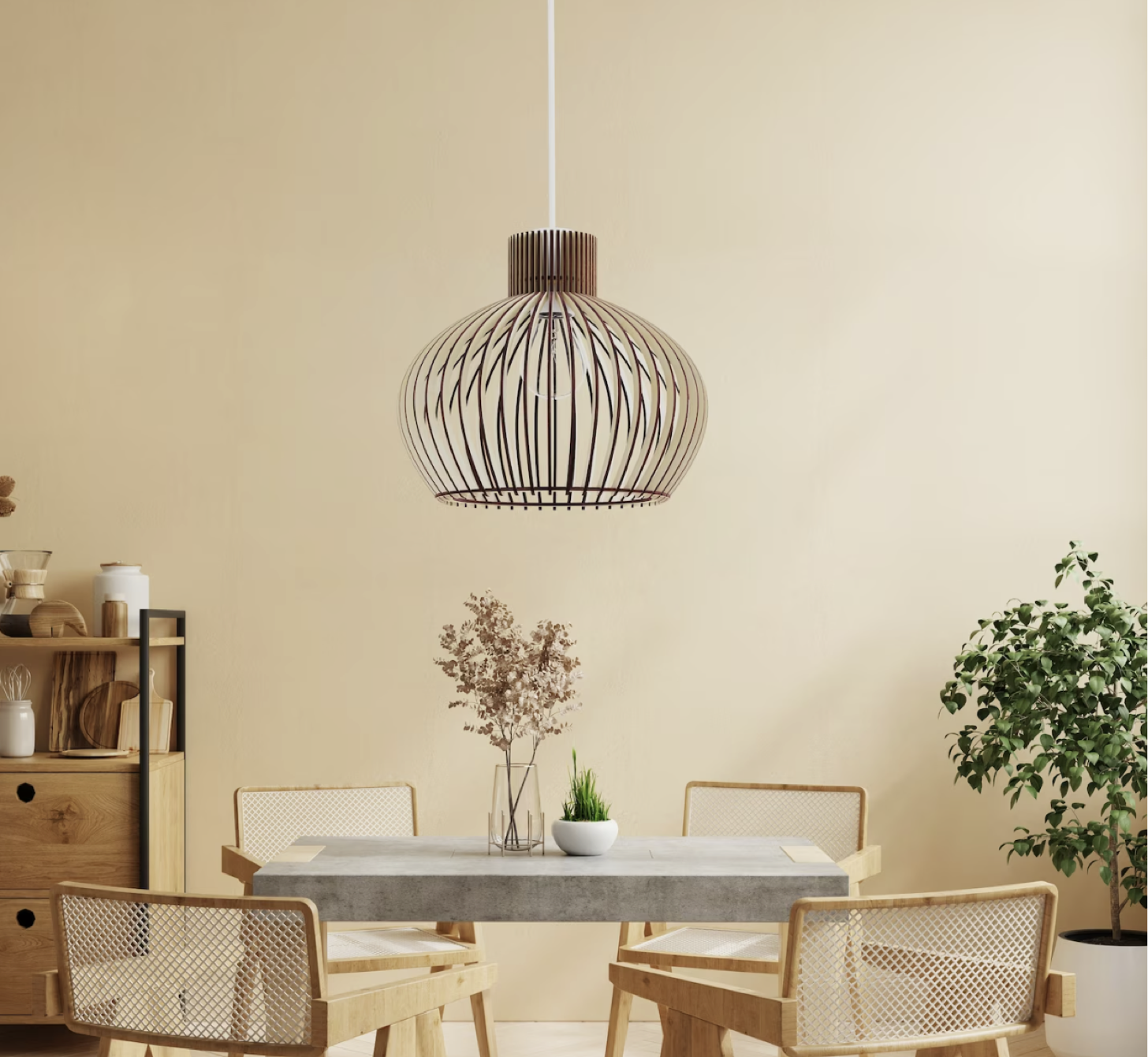 Wood Pendant Lighting Lamp Shade - Image 3