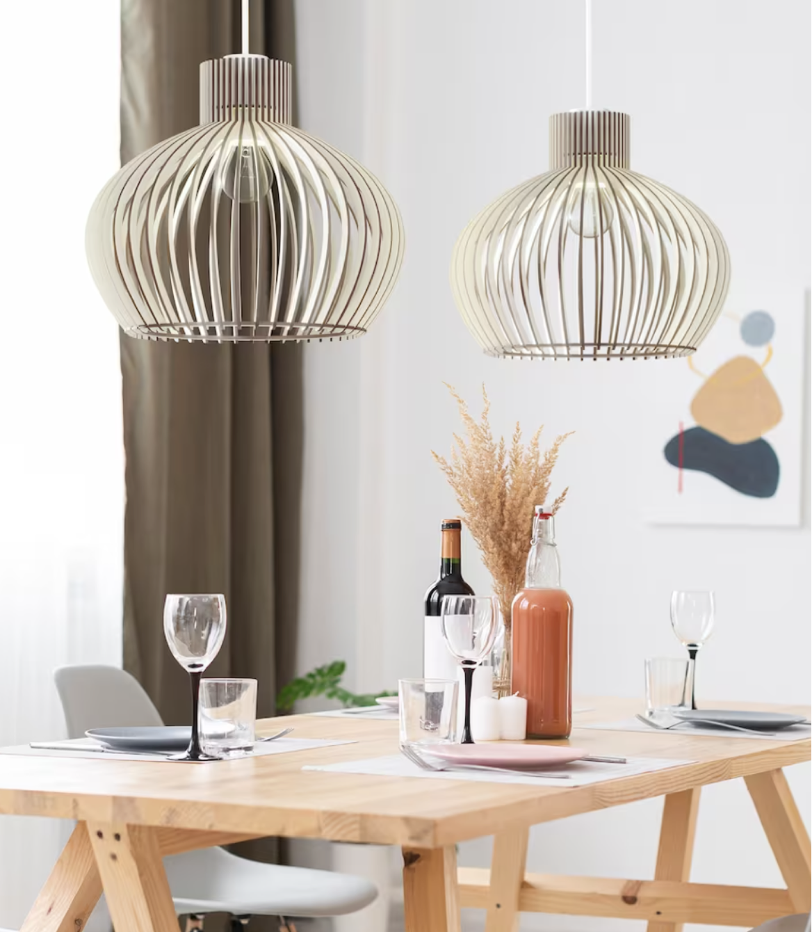 Wood Pendant Lighting Lamp Shade - Image 2